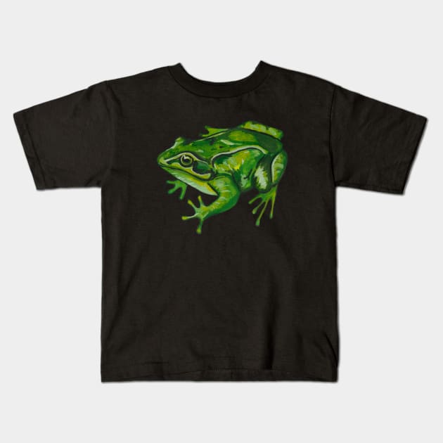 Green tropical frog Kids T-Shirt by deadblackpony